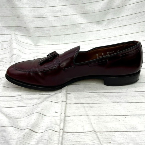 Allen Edmonds Grayson 8297 Men’s Tassel Burgundy Leather Loafer Shoes Size 14B main image 8